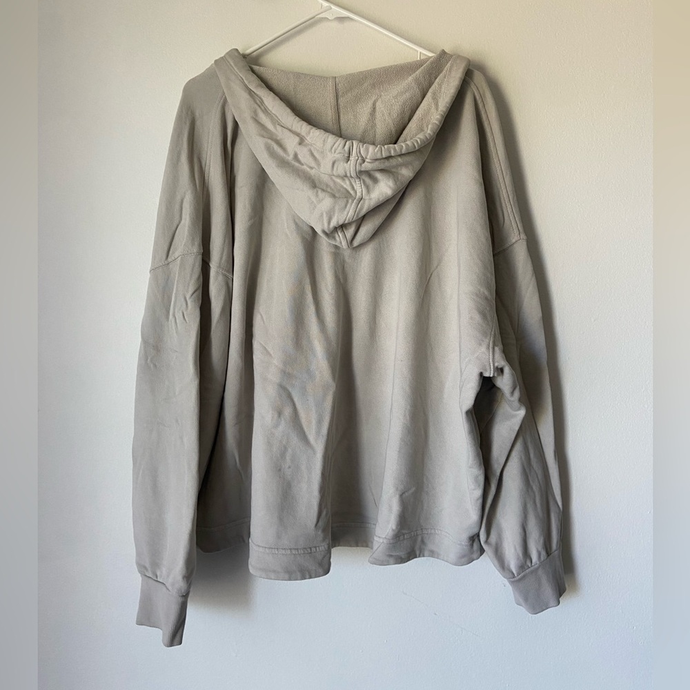 Old Navy SoComfy Terry Oversized Beige Hoodie Sweater Tunic Length - Picture 7 of 10